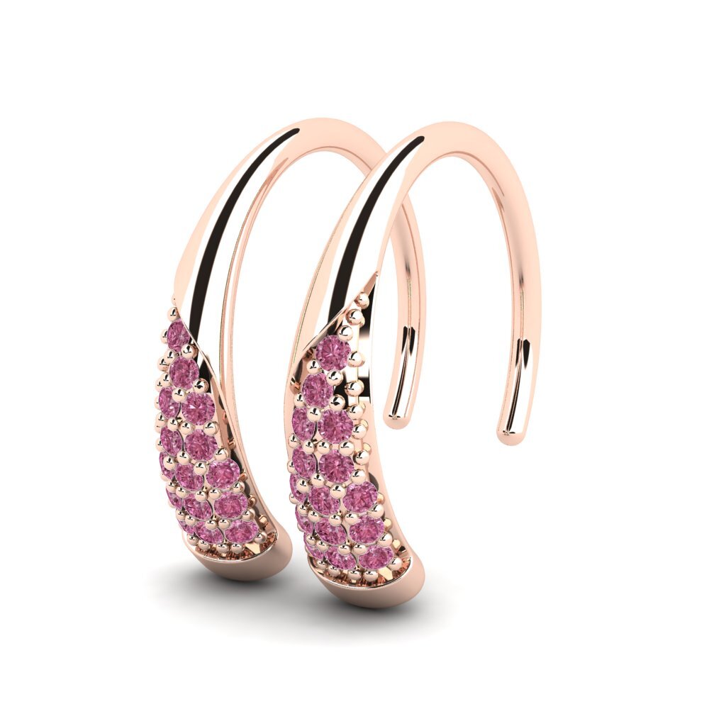 18ct Rose Gold Rhodolite Garnet Women's Earring Sitara