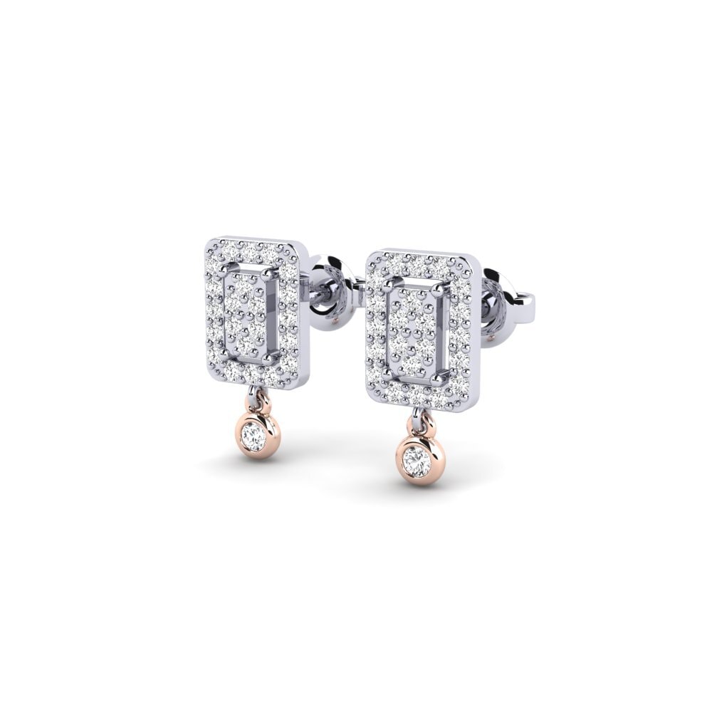 14ct White & Rose Gold Women's Earring Sitrus