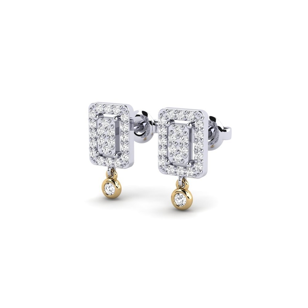 14ct White & Yellow Gold Women's Earring Sitrus