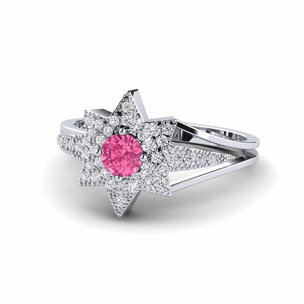 Stars Pink Tourmaline Engagement Rings
