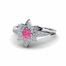 Star Pink Tourmaline Engagement Rings