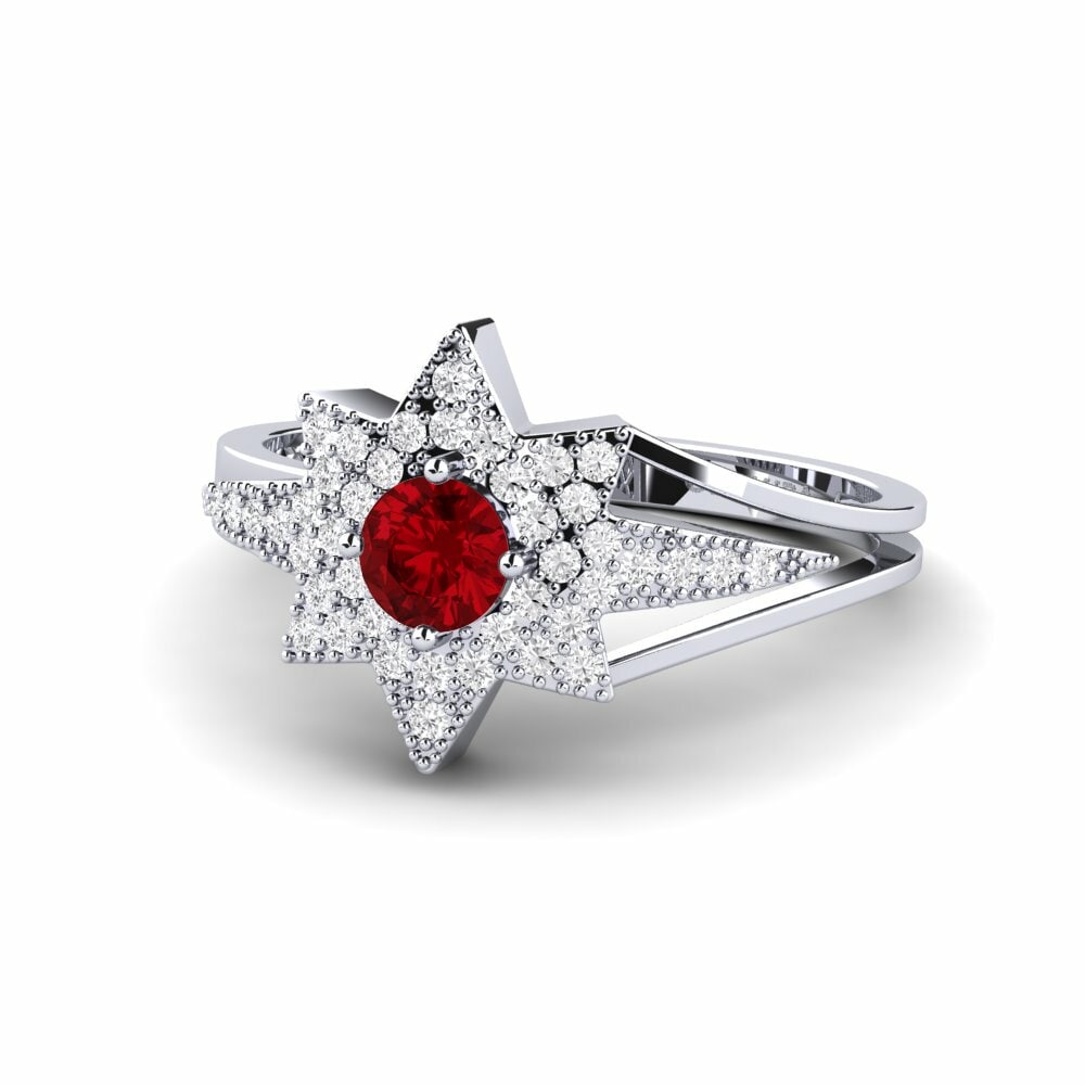 Star Red Zirconia Engagement Rings