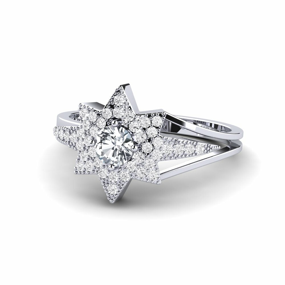 Star White Zircon Engagement Rings