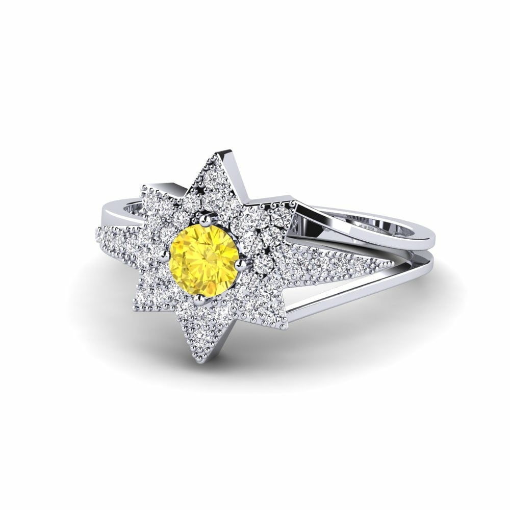 Star Yellow Sapphire Engagement Rings