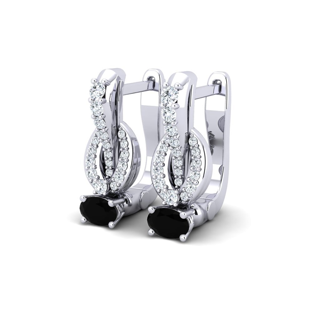 Ovalado Diamante Negro Pendiente de mujer Sixta