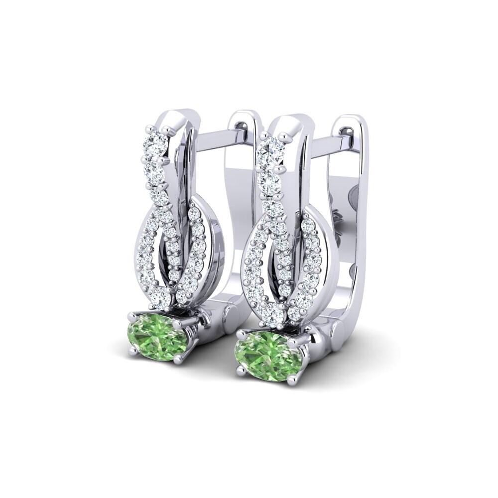 Oval Green Diamond Women's Earring Sixta