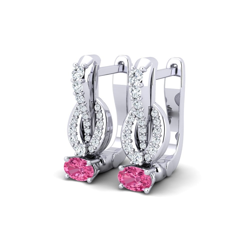 Đá Tourmaline Hồng / Bích tỷ Bông tai nữ Sixta