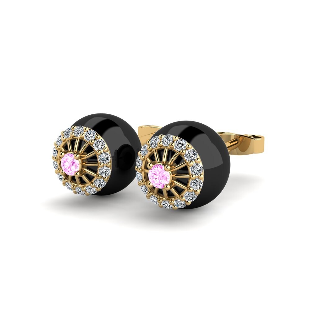 Safira Rosa Brincos Feminino Sjoberg