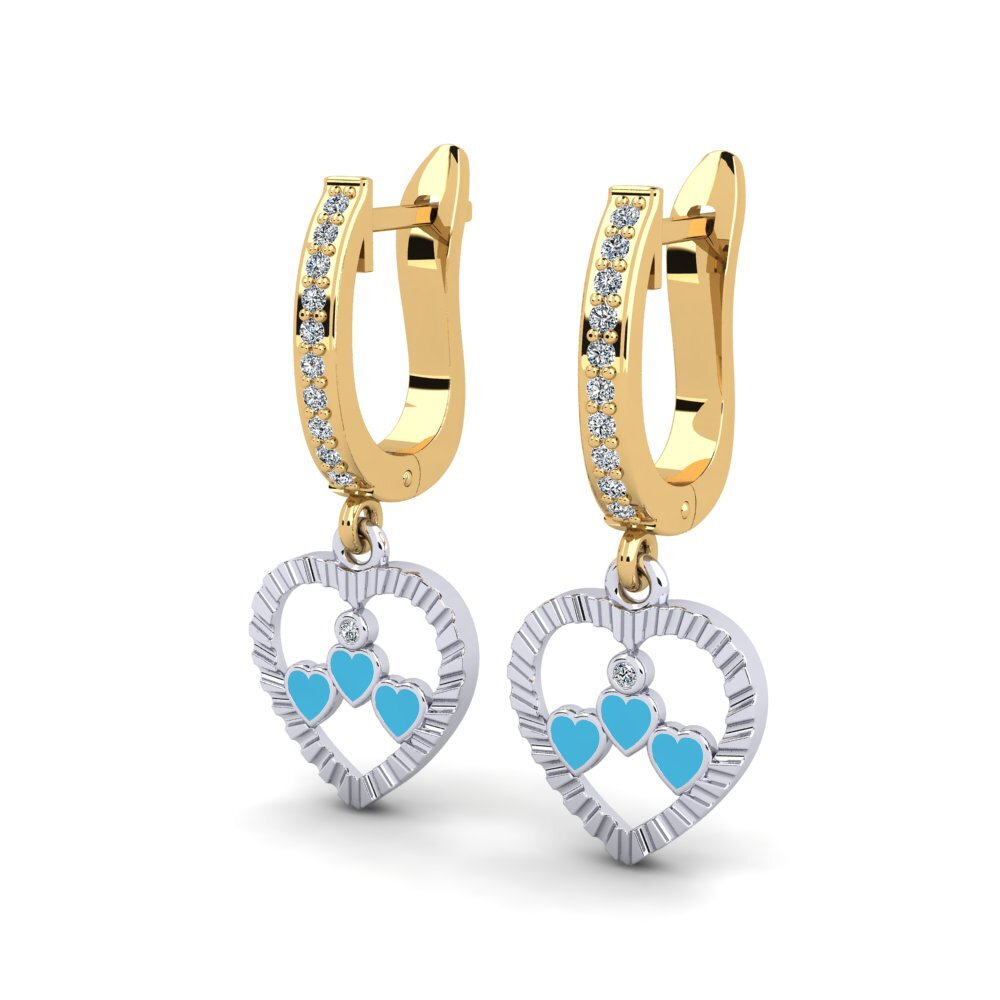 14ct Yellow & White Gold Women's Earring Skivy