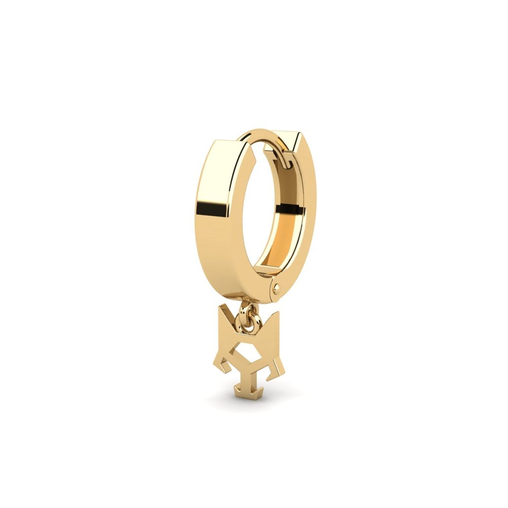 14ct Yellow Gold Men's Earring Skizze
