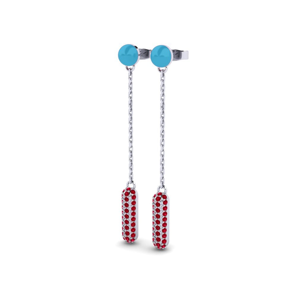Red Zirconia Women's Earring Skjelvende