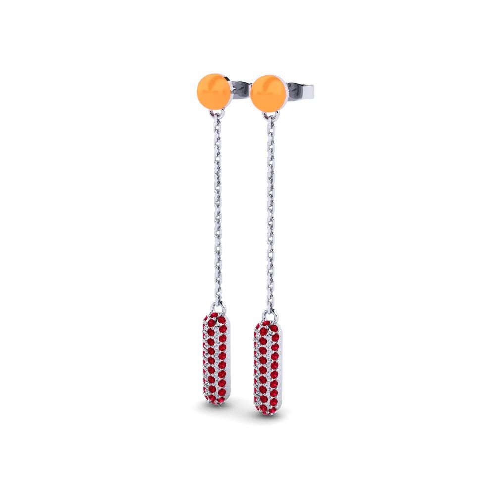 Red Zirconia Women's Earring Skjelvende