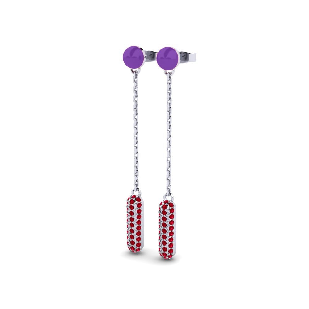 Red Zirconia Women's Earring Skjelvende
