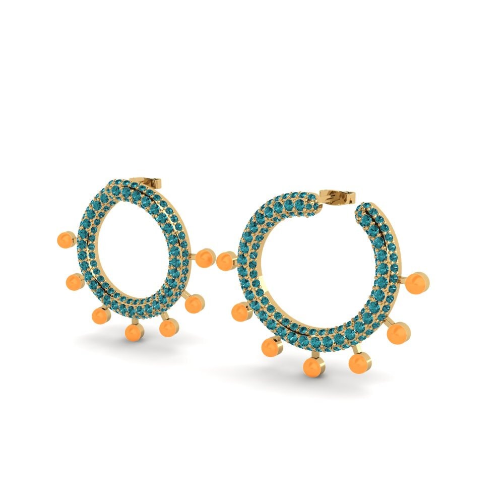 Blue Diamond Women's Earring Skrujern