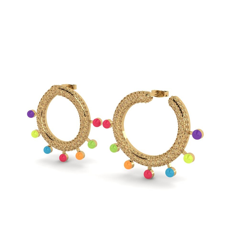 Brown Diamond Women's Earring Skrujern