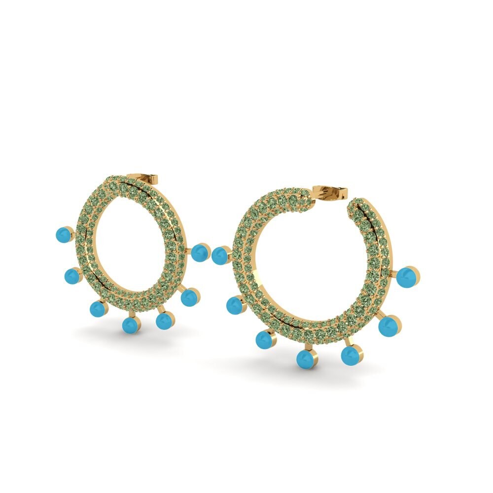 Green Diamond Women's Earring Skrujern