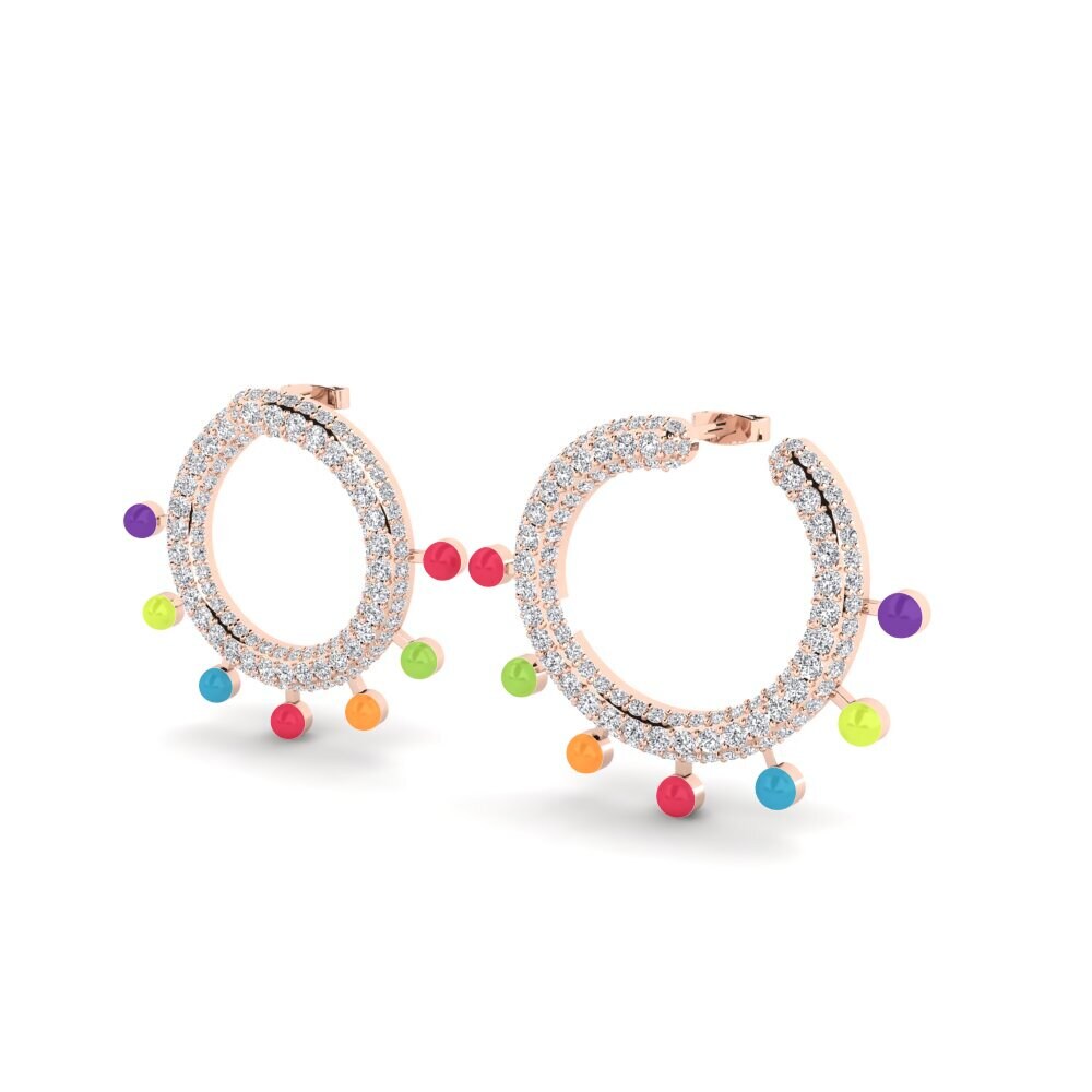 14k Oro Rosa Pendiente de mujer Skrujern