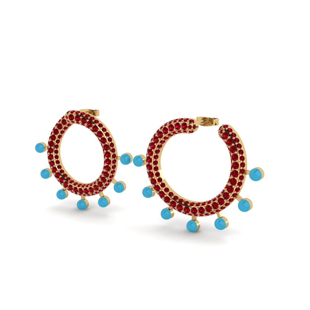 Red Zirconia Women's Earring Skrujern
