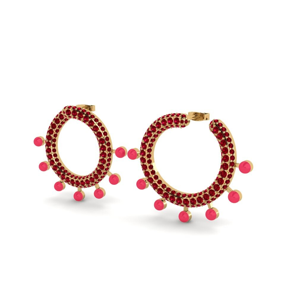 Red Zirconia Women's Earring Skrujern