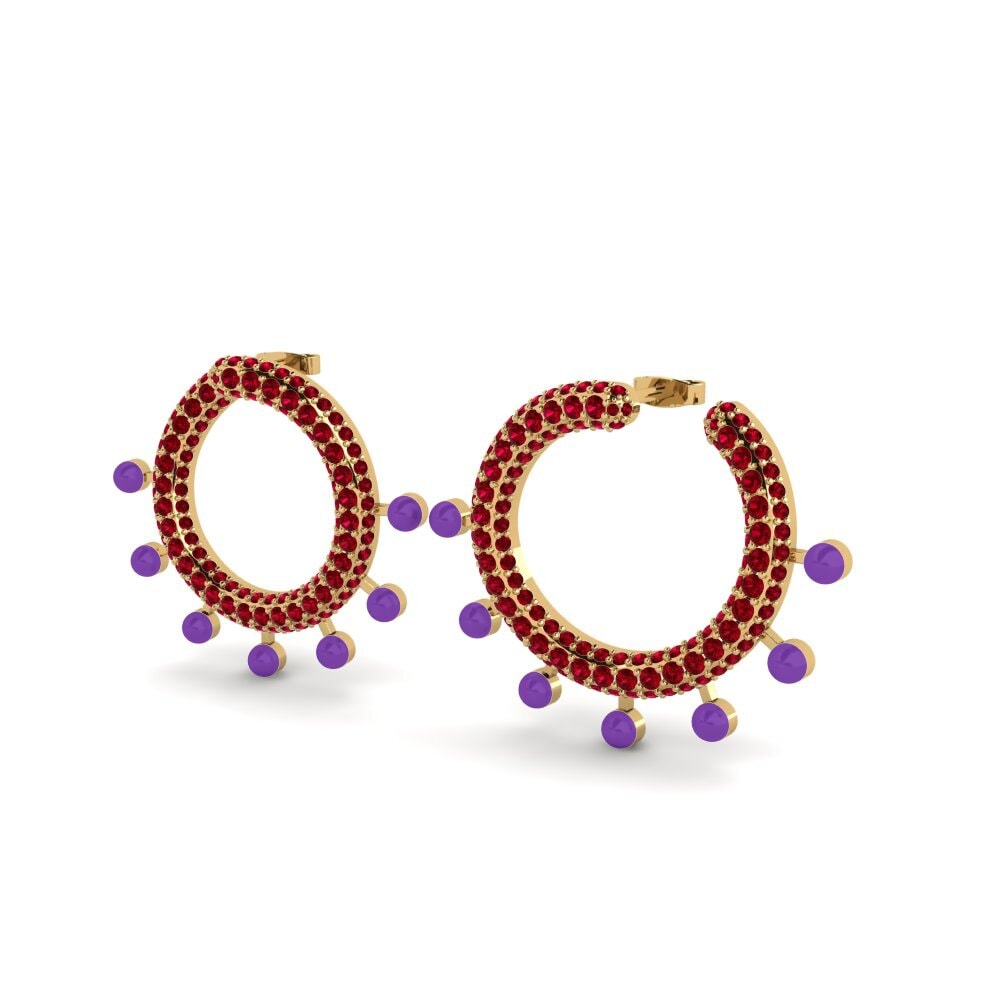 Red Zirconia Women's Earring Skrujern