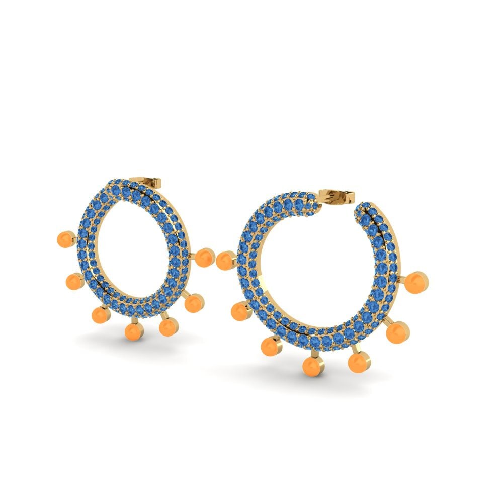 Dark Blue Zirconia Women's Earring Skrujern