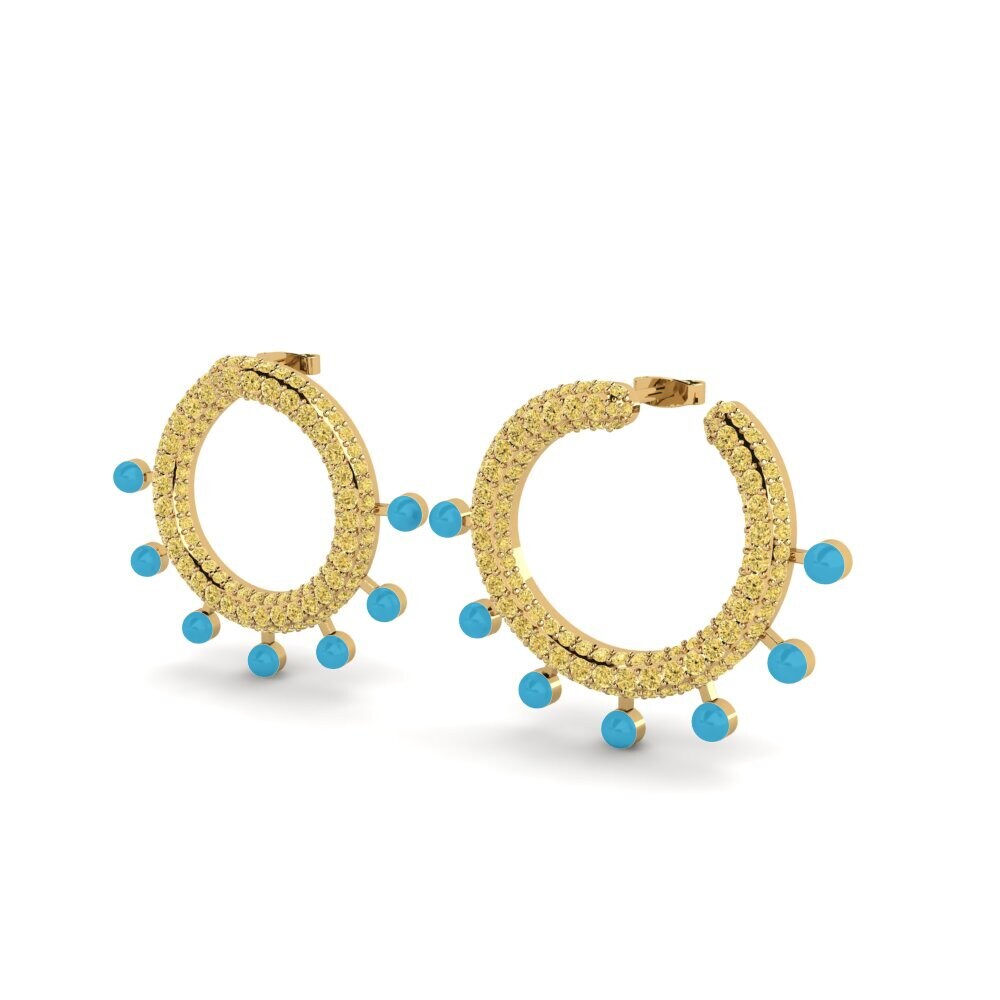 Yellow Diamond Women's Earring Skrujern