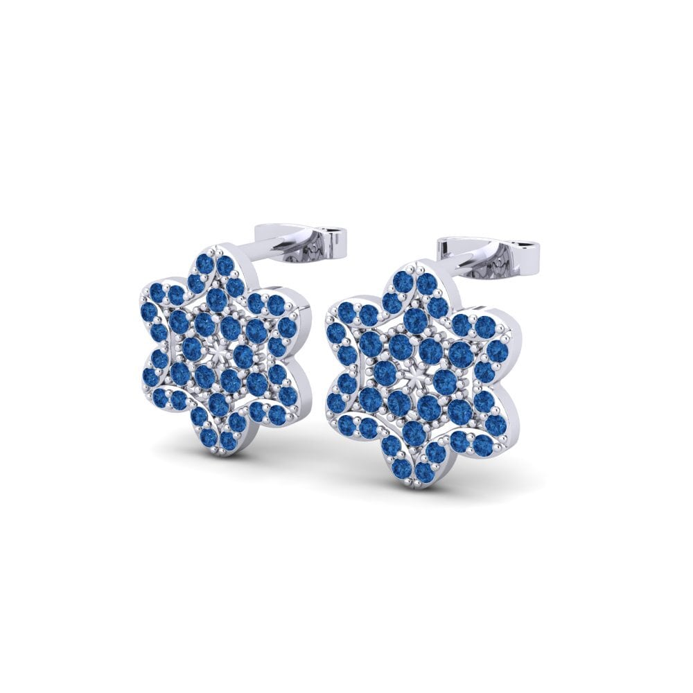 Donker Blauwe Zirkoon Dames Oorbellen Slavica