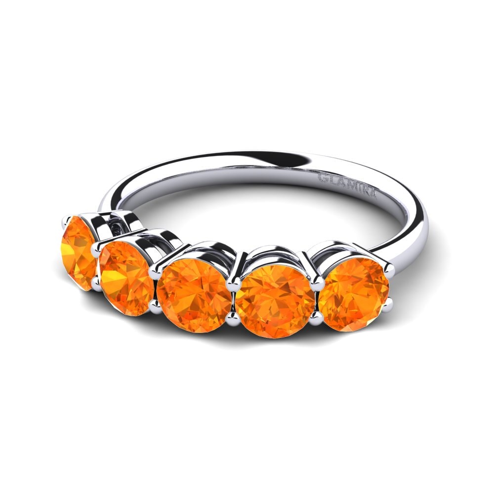 Zafiro Naranja Anillo de compromiso Sloop