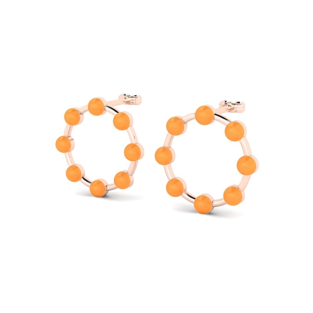 18k Oro Rosa Pendientes Slunce