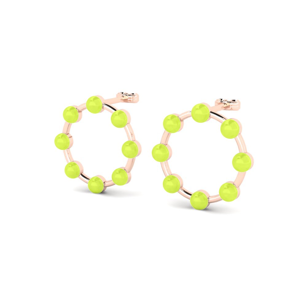 18k Oro Rosa Pendientes Slunce