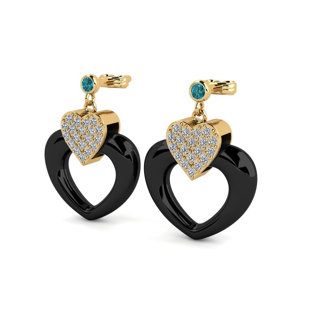 Diamante Azul Brincos Feminino Slusher