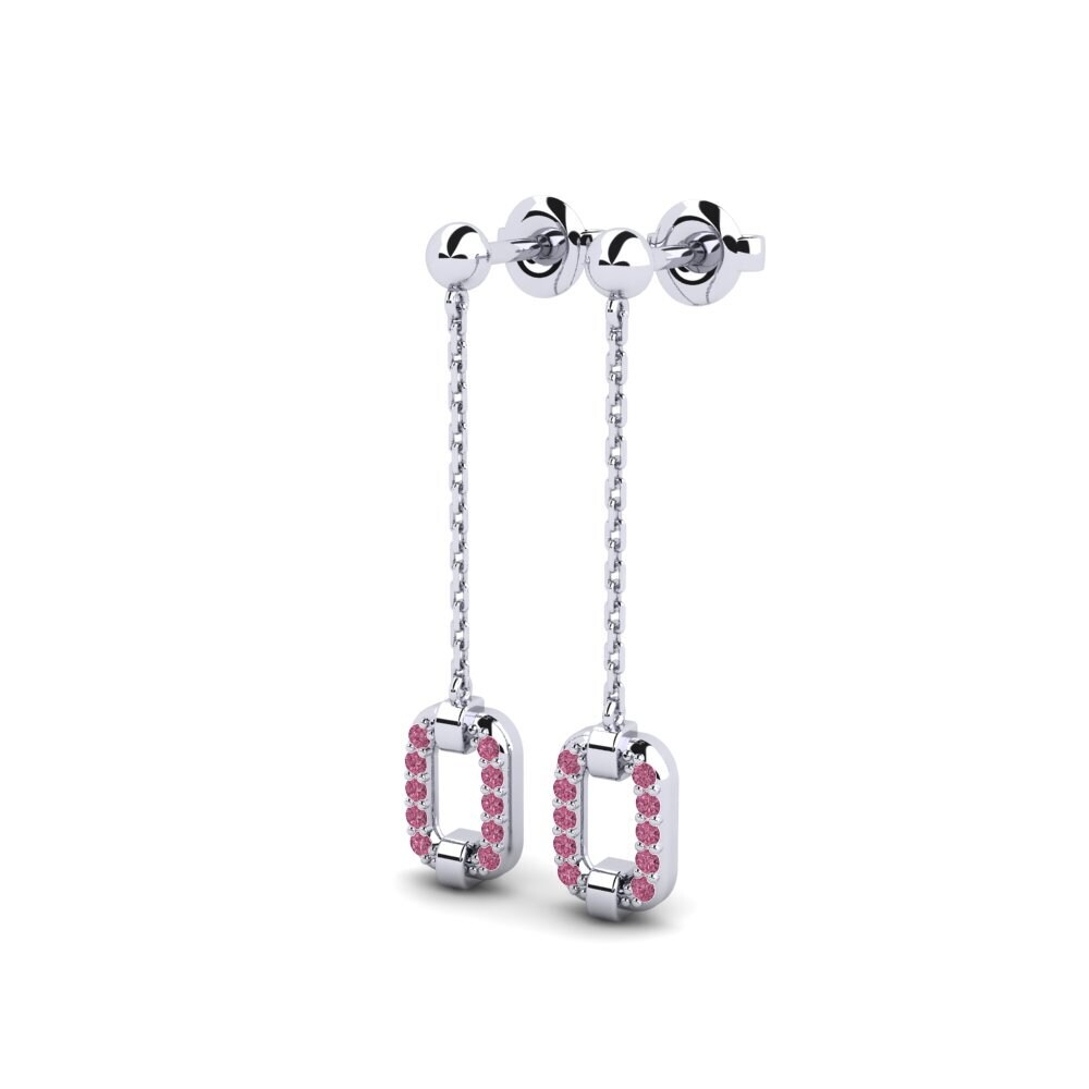 Plata 925 Granate Rhodolite Pendiente de mujer Smisla
