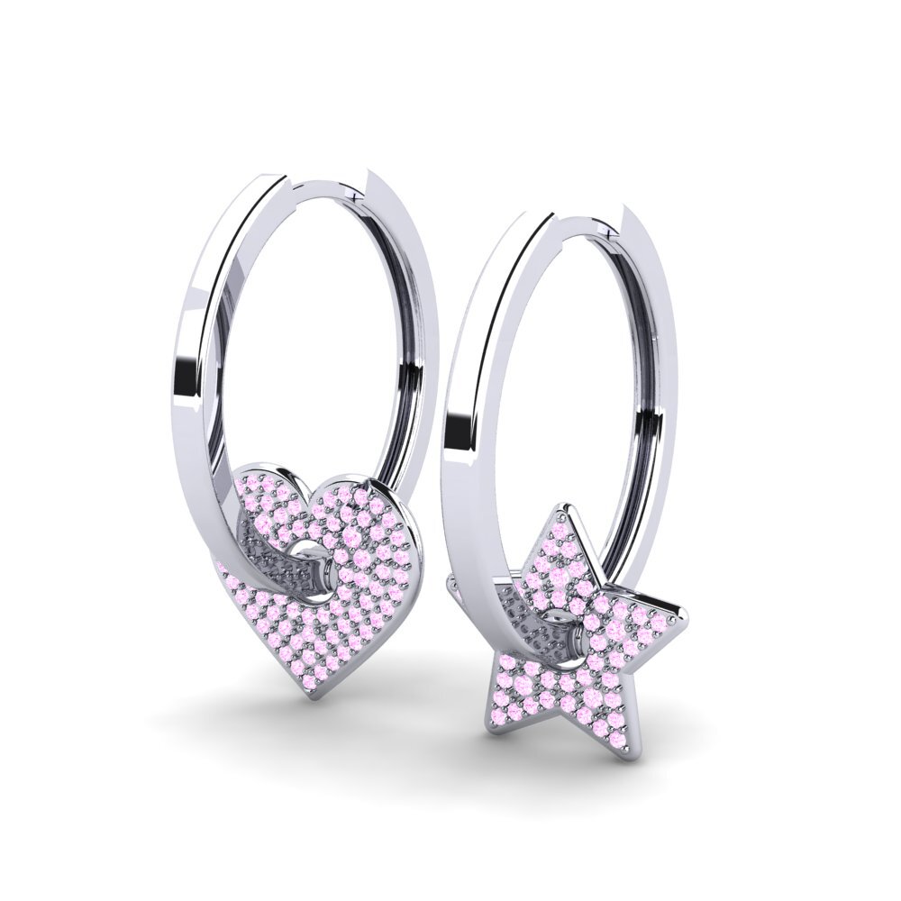 Safira Rosa Brincos Feminino Smoot