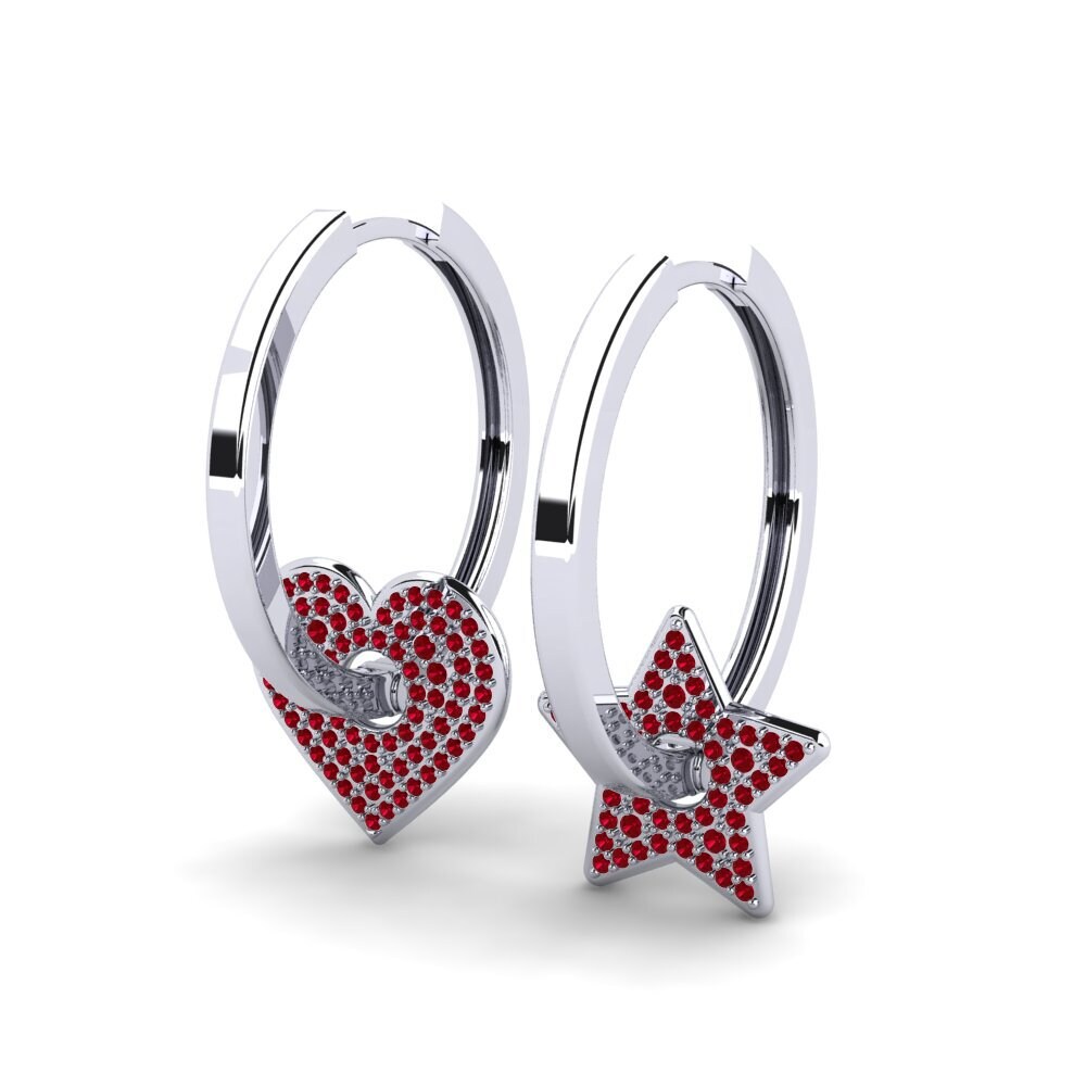 Zircone Rouge Boucle d'oreille femme Smoot