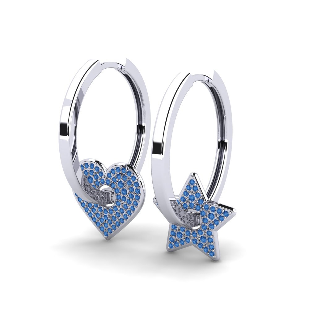 Zircônia azul escuro Brincos Feminino Smoot