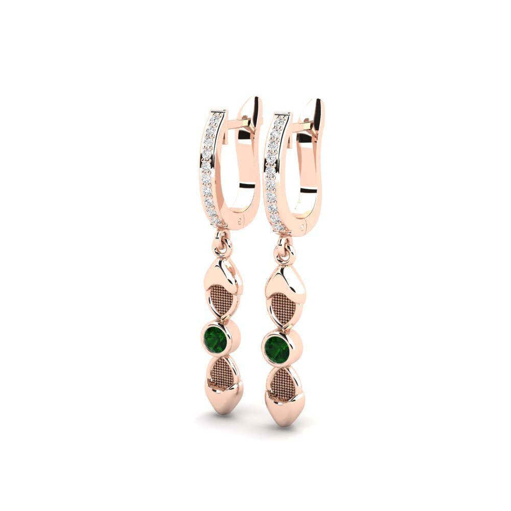 14ct Rose Gold Green Tourmaline Women's Earring Smrowere