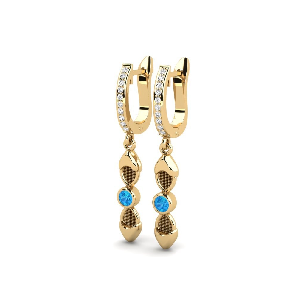 Topacio azul Pendiente de mujer Smrowere