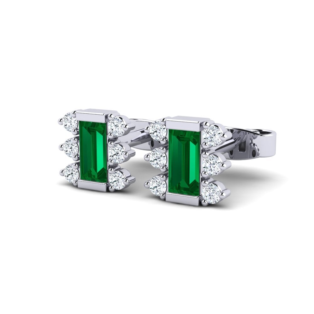 Baguette Circonita Verde Pendiente de mujer Sogentim