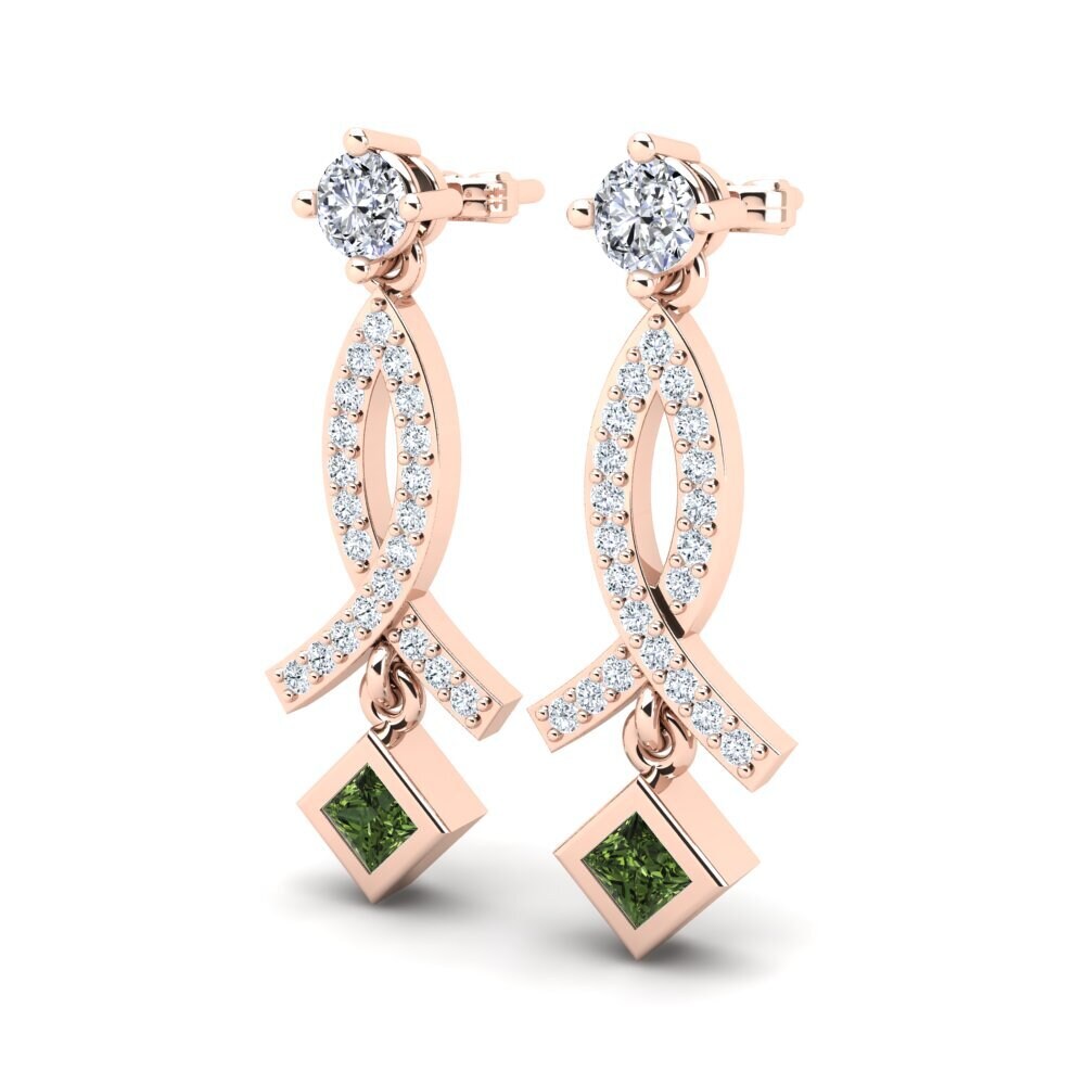 Oro Rosso 585 Zaffiro Verde Orecchino da donna Sohalia