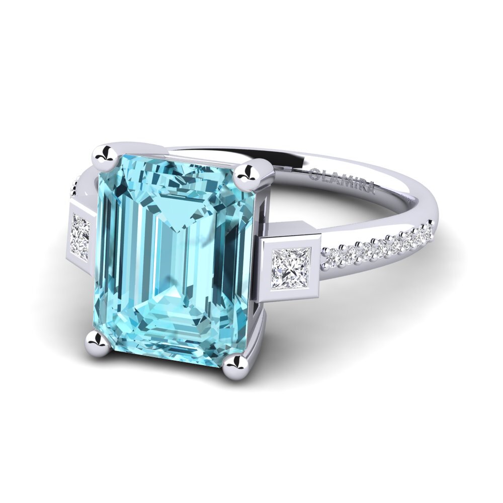 Blue Zircon Engagement Ring Sohniel