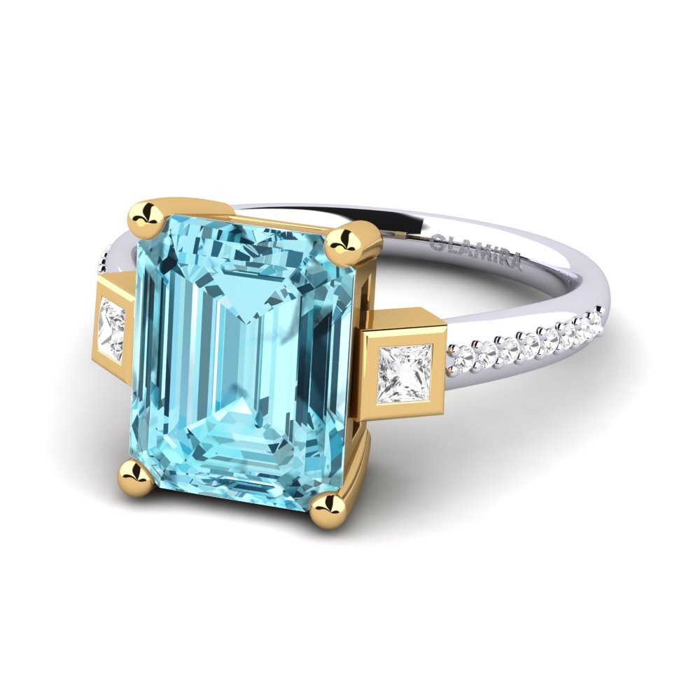 18k Oro Blanco / Amarillo Anillo de compromiso Sohniel