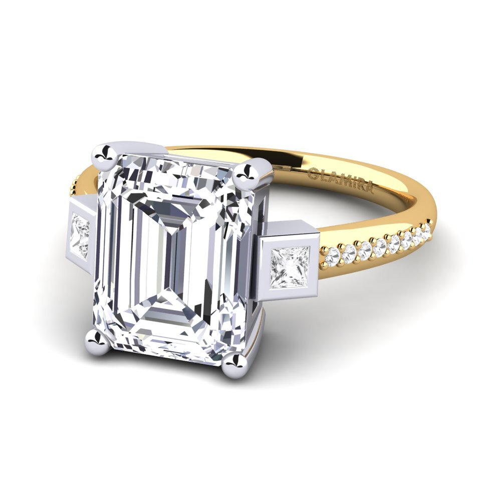 18k Oro Amarillo/Blanco Anillo de compromiso Sohniel