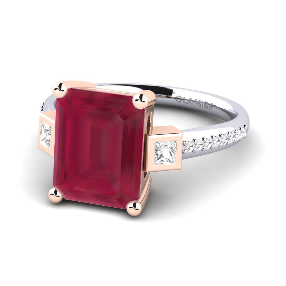 14k White & Rose Gold Ruby Engagement Ring Sohniel