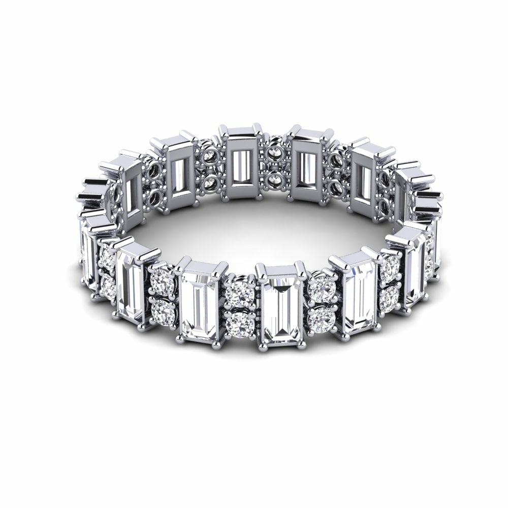 18k Oro Blanco Anillo Sokol