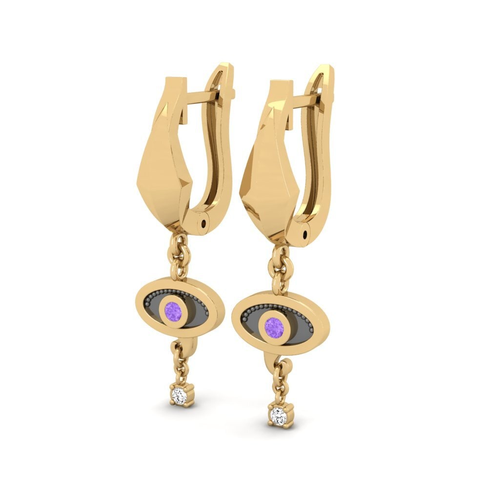 Améthyste Boucle d'oreille femme Solamente