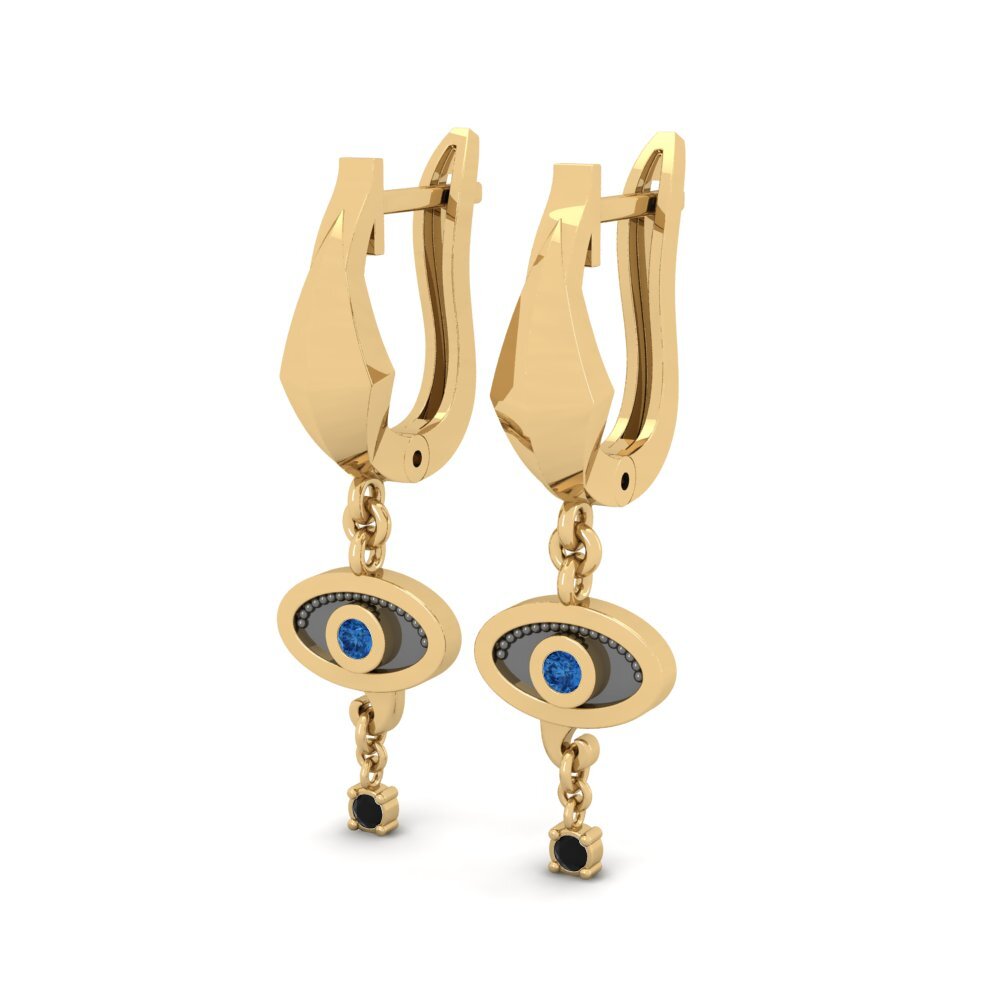 Zircone Bleu Foncé Boucle d'oreille femme Solamente
