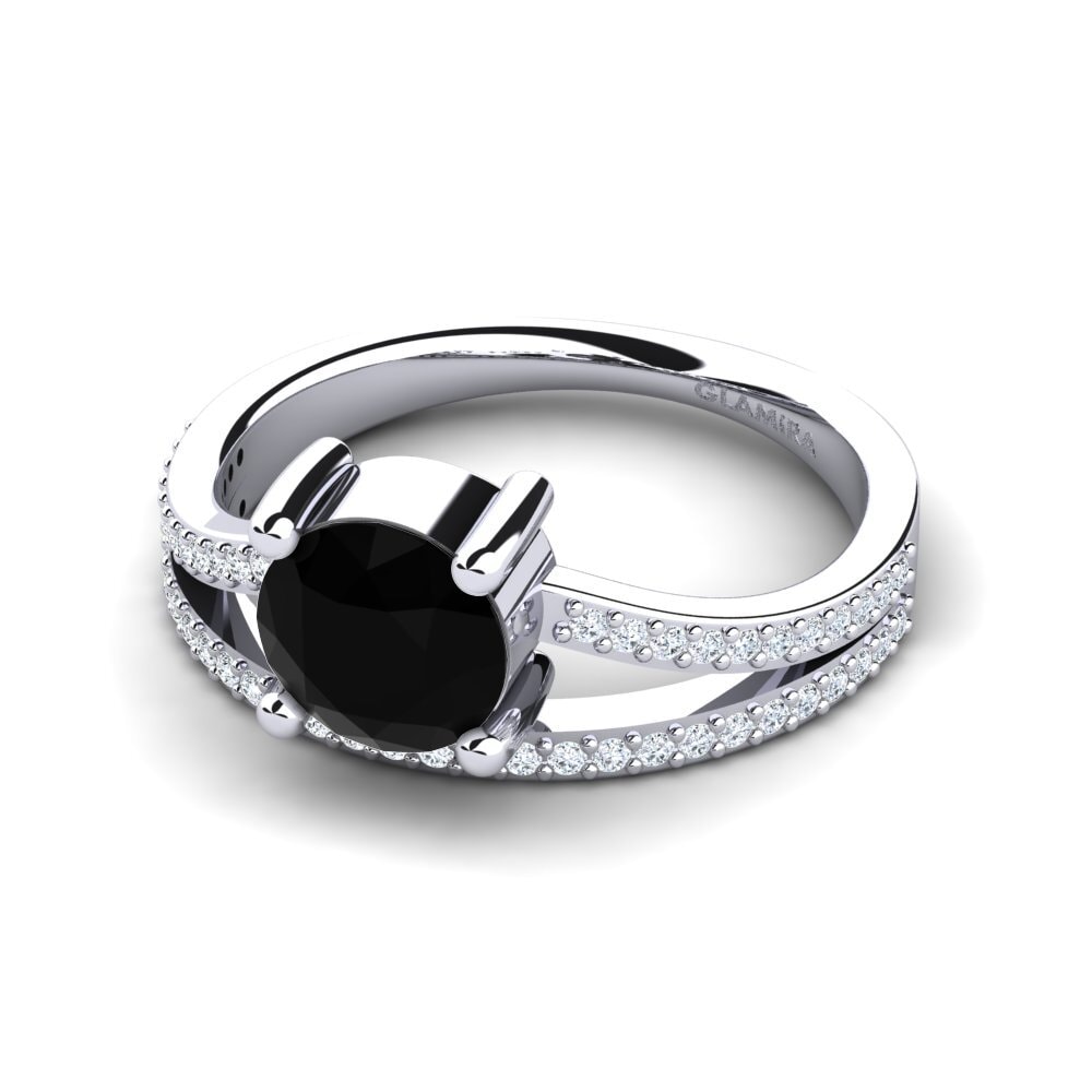 Black Diamond Engagement Ring Solenas