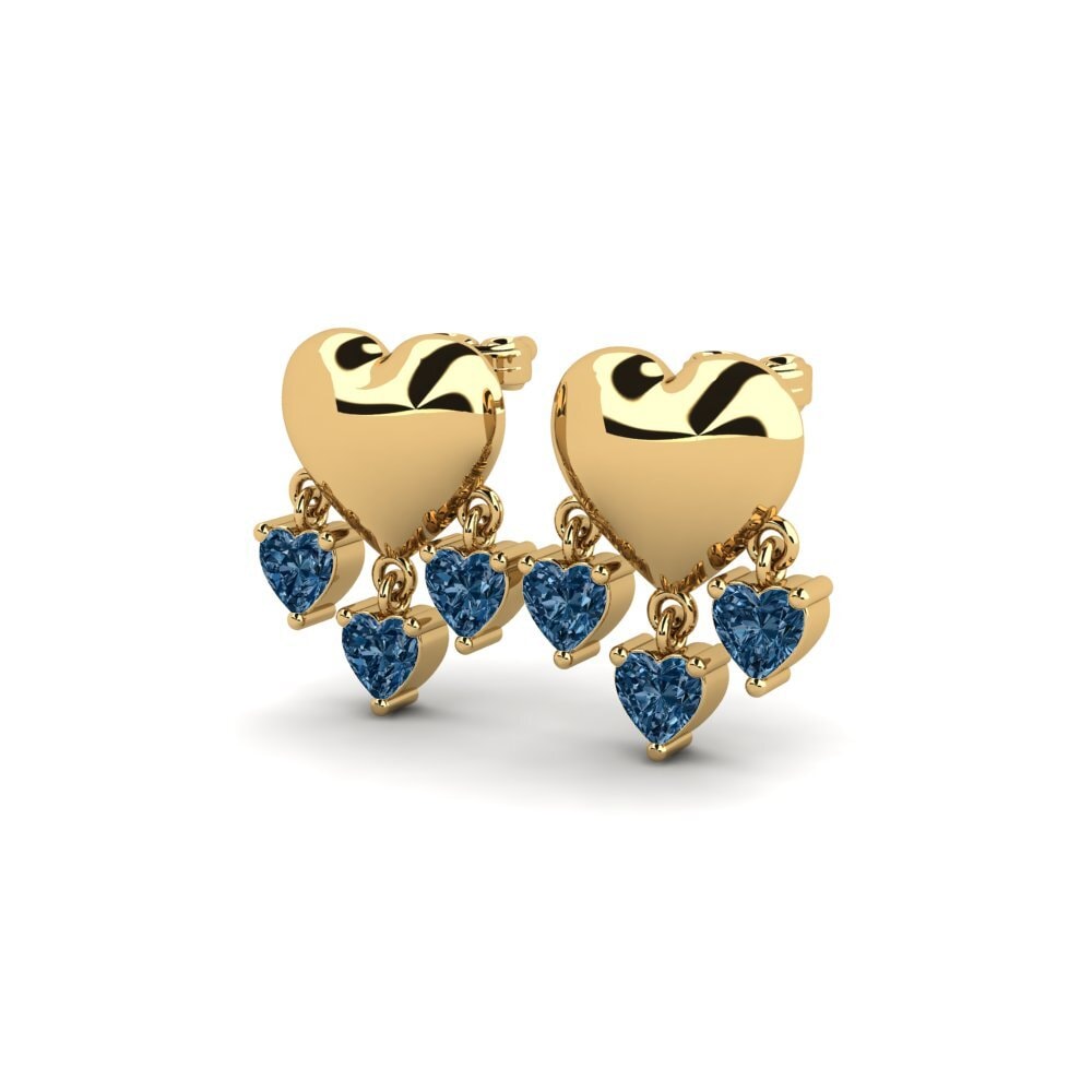 Corazón Diamante Azul Pendiente de mujer Solgaleo