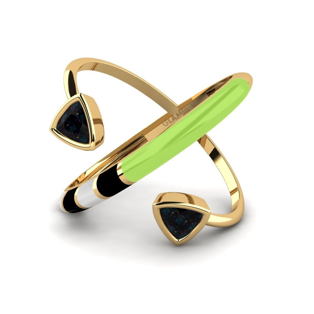 Opalo Negro Anillo Solnedgan