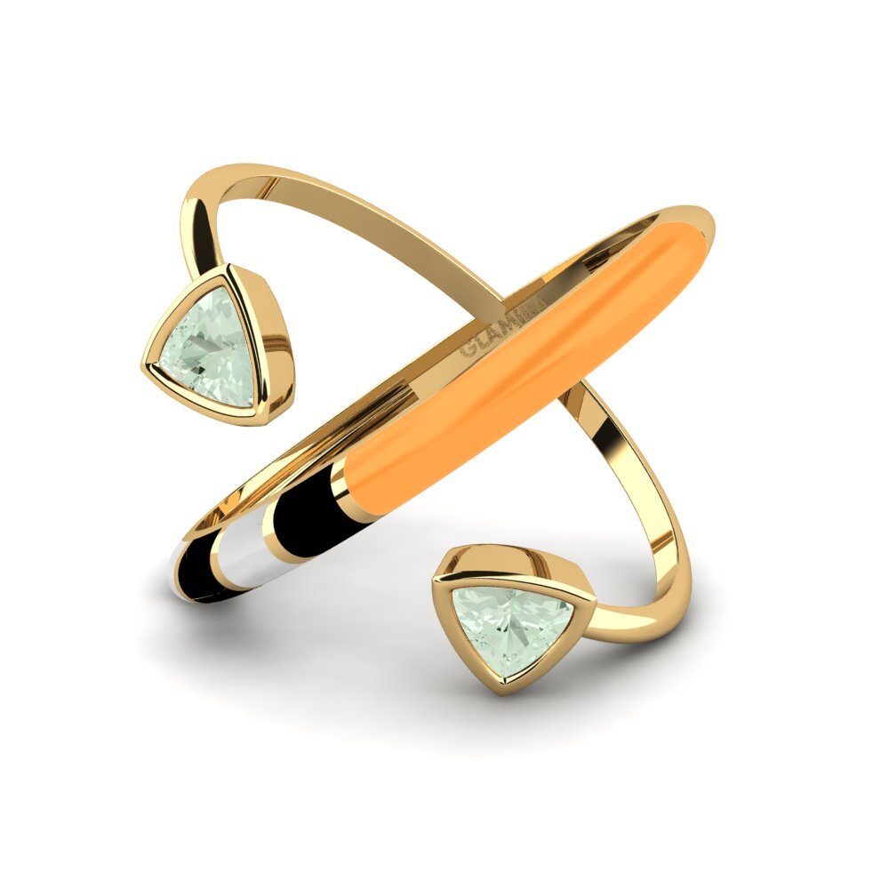 Open Green Amethyst Engagement Rings